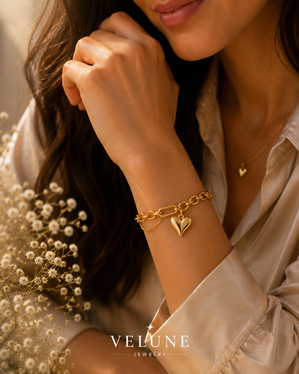 Bransoletka Eternal Heart – Stal 316L Pozłacana