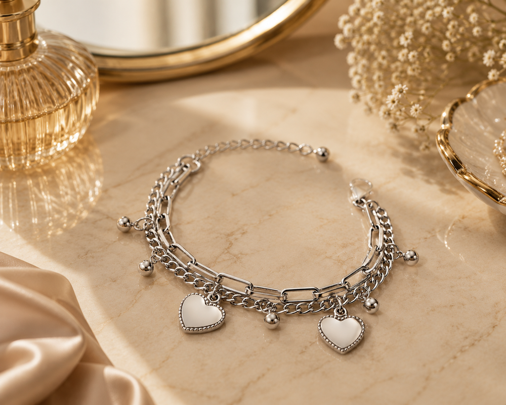 Bransoletka Luna Hearts – Stal 316L