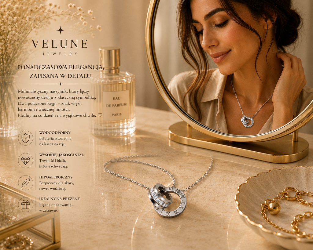 ✨ Naszyjnik Eternelle Silver – Stal 316L & Cyrkonie